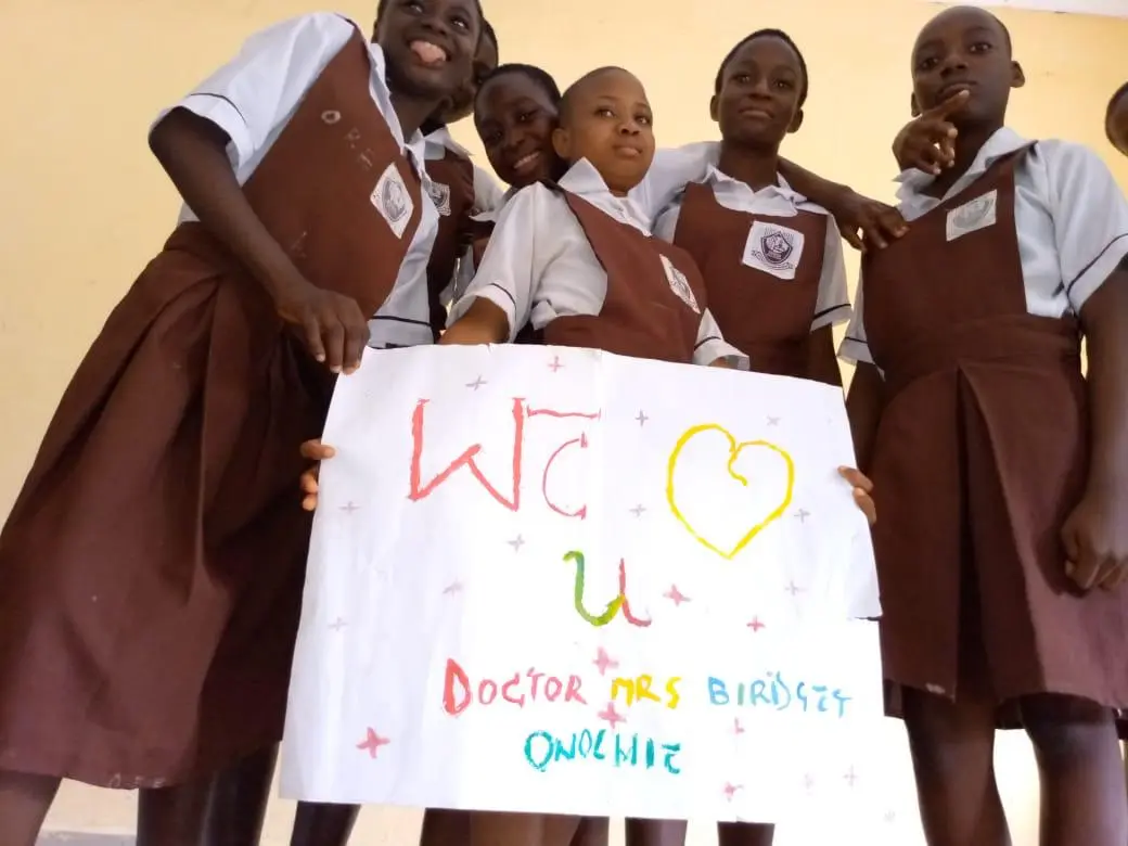 Schoolgirls participating in a WEMAI activity
